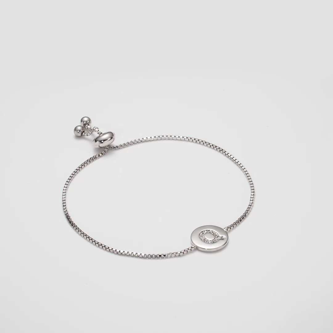 Initial Friendship Bracelet Letter Q Created with Zircondia® Crystals Video