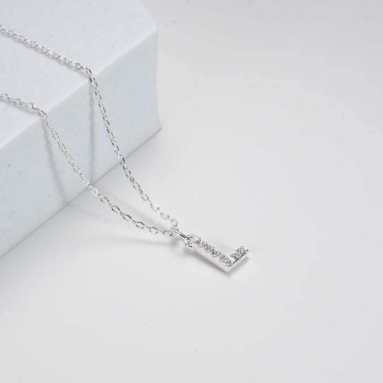 Pave Initial Necklace Letter L Created with Zircondia® Crystals Video