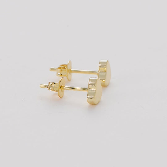 Gold Plated Heart Stud Earrings Video
