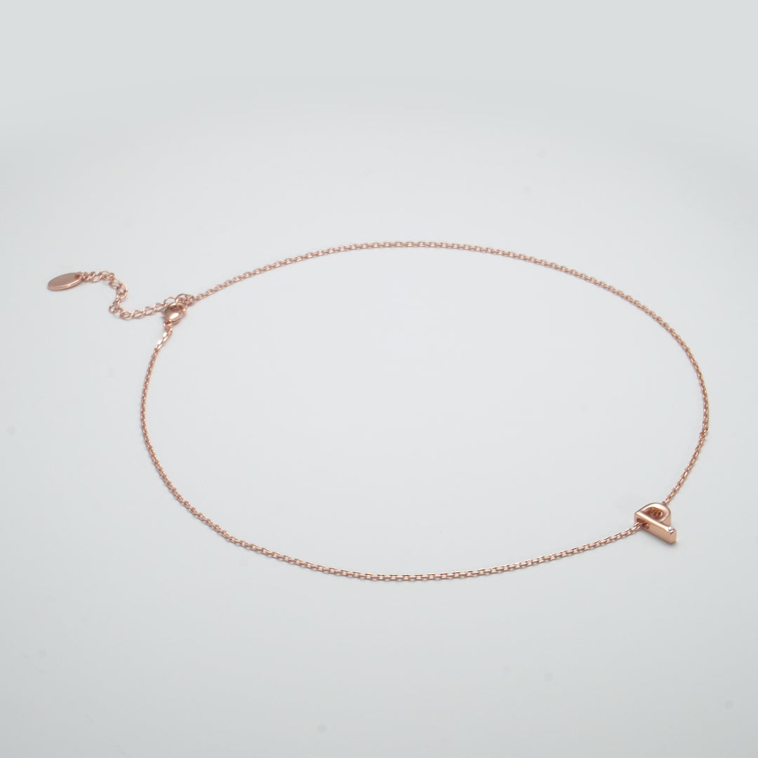 Rose Gold Plated Initial Necklace Letter P Created with Zircondia® Crystals Video