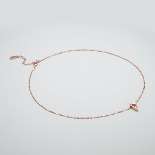 Rose Gold Plated Initial Necklace Letter P Created with Zircondia® Crystals Video