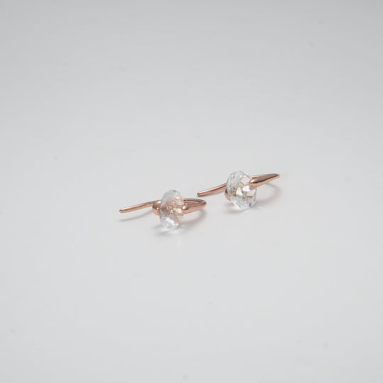 Rose Gold Plated Atlas Earrings Created with Zircondia® Crystals Video