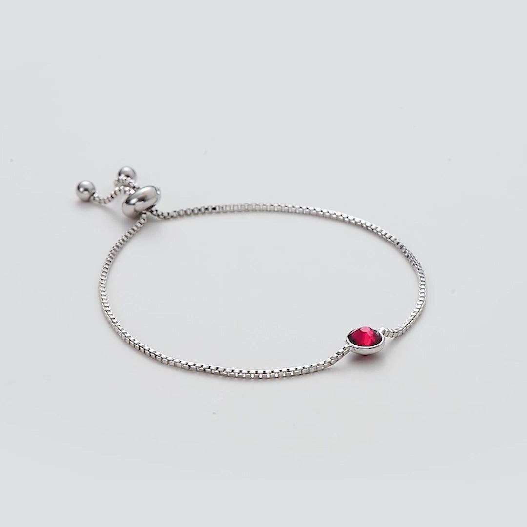 July (Ruby) Birthstone Bracelet Created with Zircondia® Crystals Video