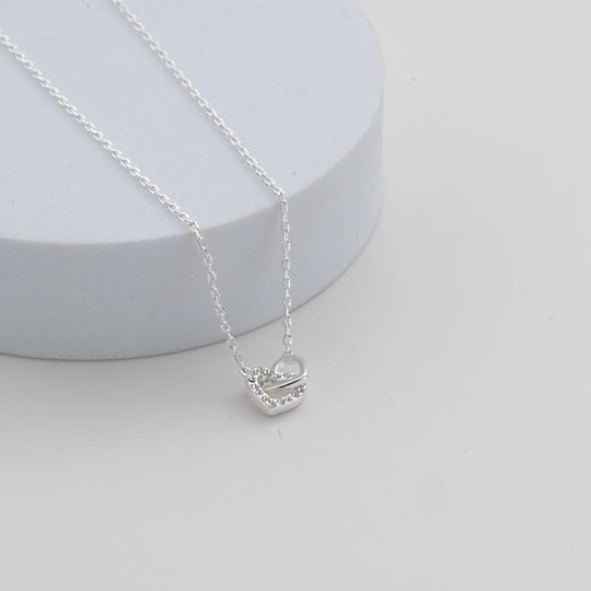 Heart Link Necklace Created with Zircondia® Crystals Video