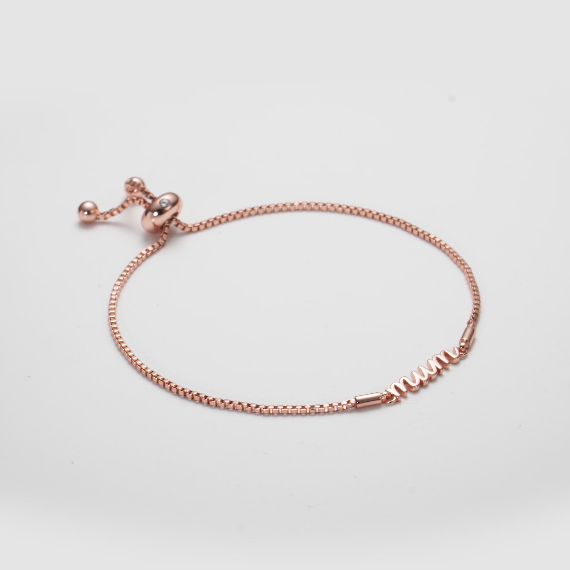 Rose Gold Plated Mum Bracelet Created with Zircondia® Crystals Video
