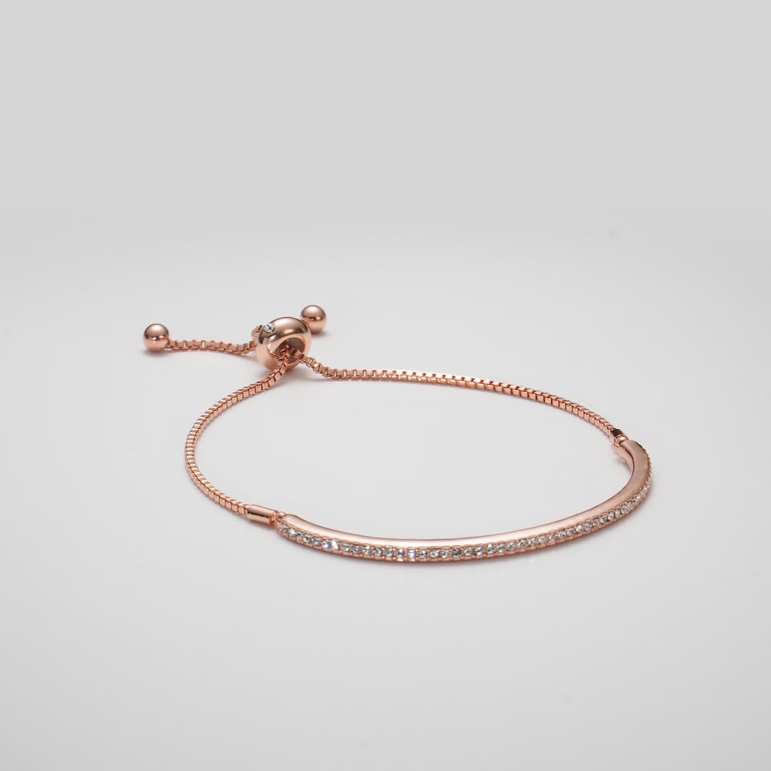 Rose Gold Plated Friendship Bracelet Created with Zircondia® Crystals Video