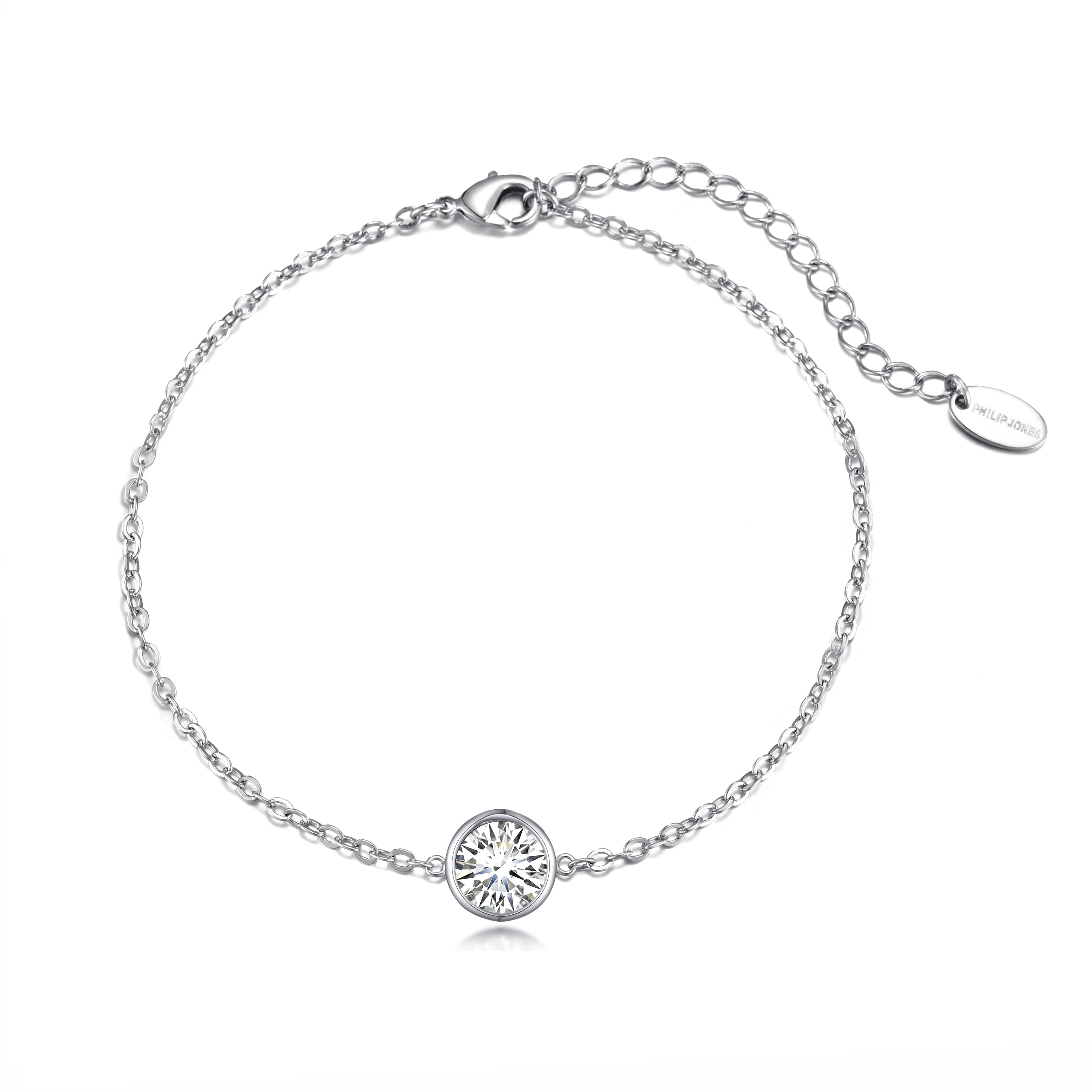 Crystal Anklet Created with Zircondia® Crystals by Philip Jones Jewellery
