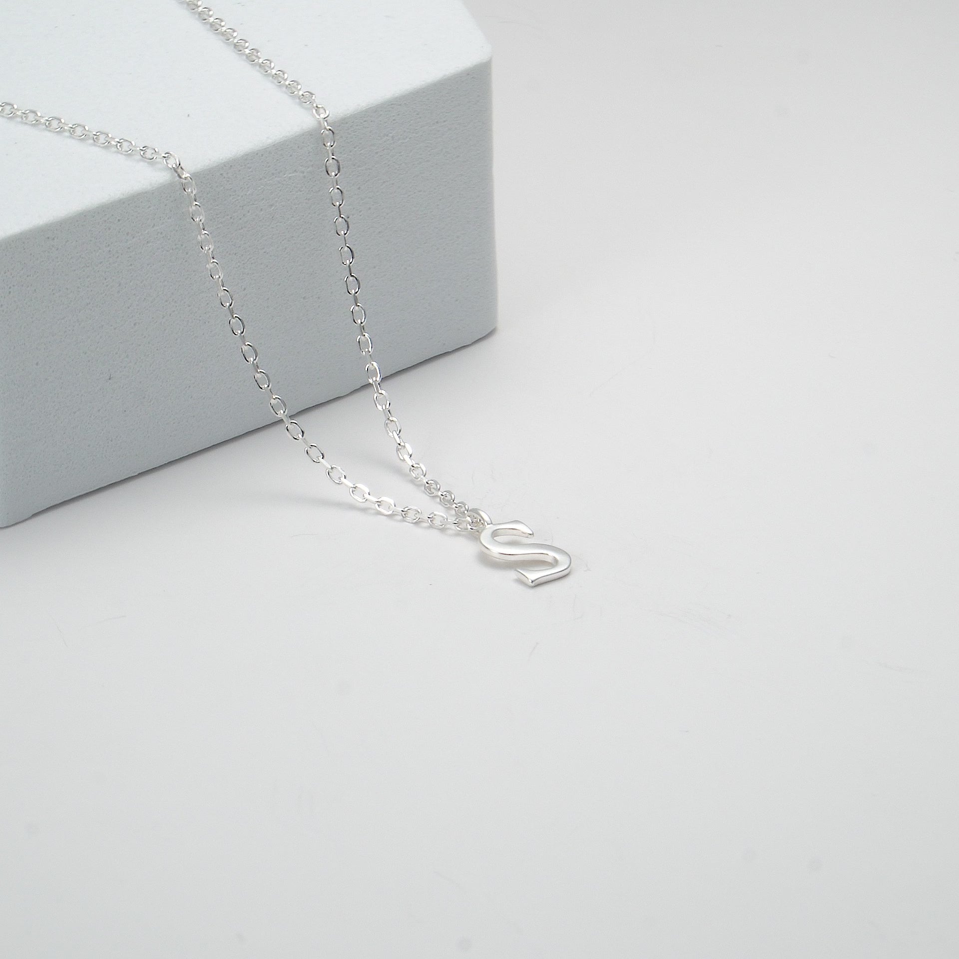 Sterling Silver Initial S Necklace Video