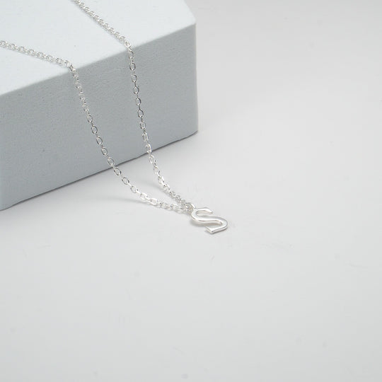 Sterling Silver Initial S Necklace Video