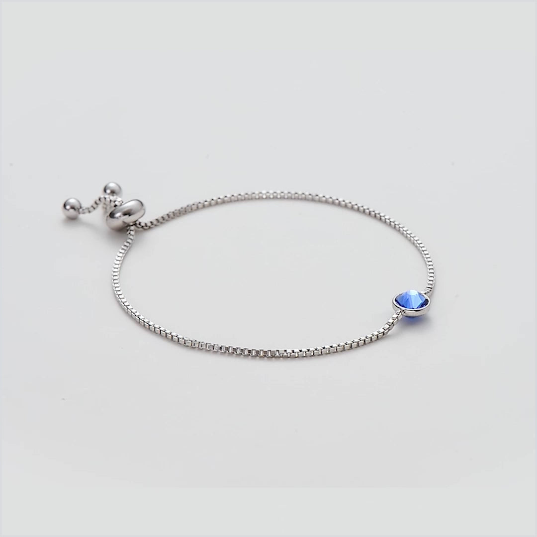 September (Sapphire) Birthstone Bracelet Created with Zircondia® Crystals Video