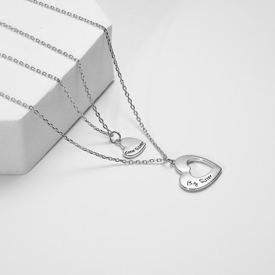 Silver Plated Big Sister and Little Sister Necklace Set Video