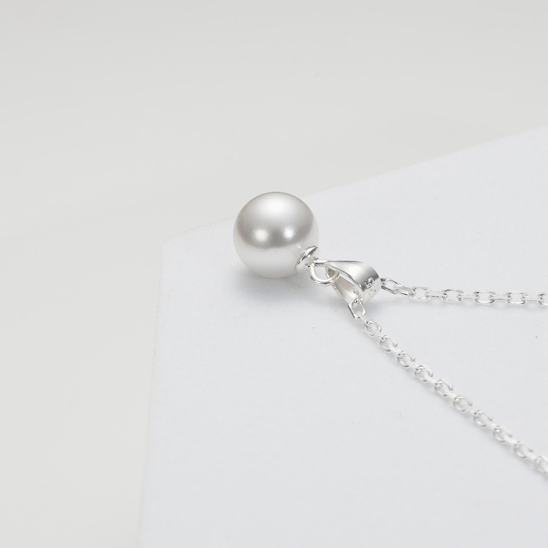 Sterling Silver White Shell Pearl Necklace Video