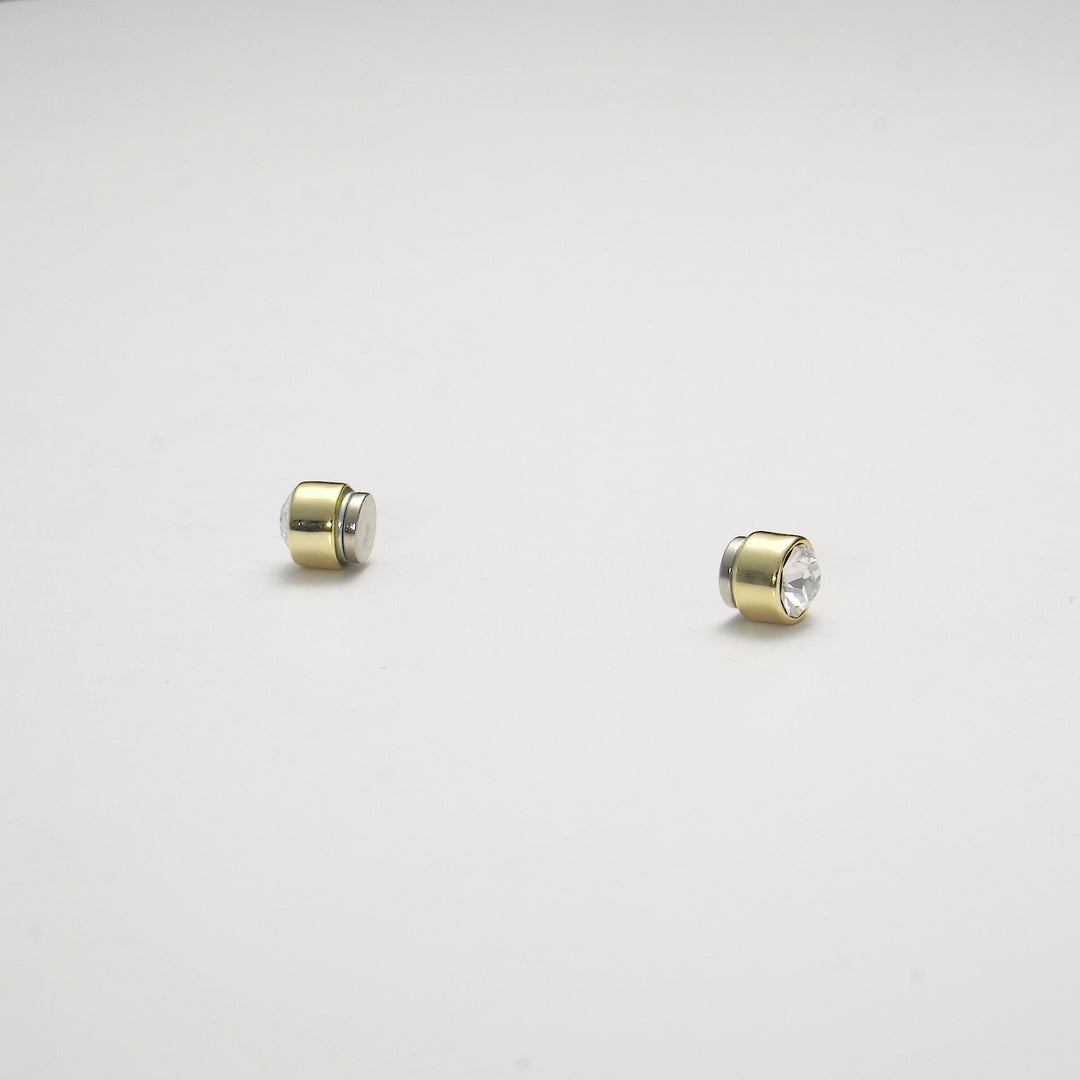 Gold Plated 6mm Magnetic Clip On Earrings Created with Zircondia® Crystals Video