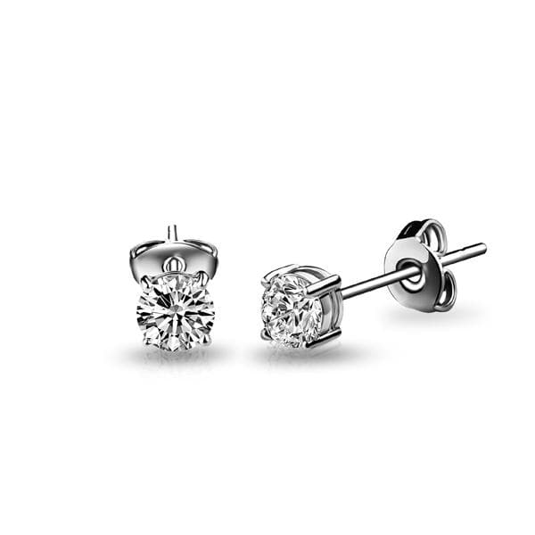 Three Pack of Silver Plated 4mm, 5mm & 6mm Earrings Created with Zircondia® Crystals