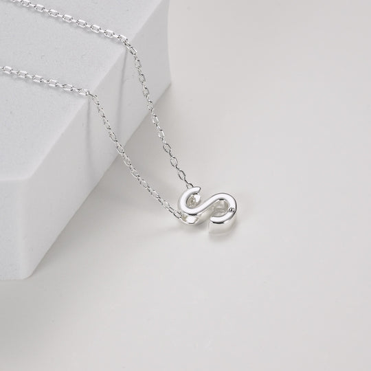 Initial Necklace Letter S Created with Zircondia® Crystals Video