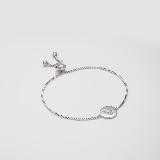 Initial Friendship Bracelet Letter V Created with Zircondia® Crystals Video