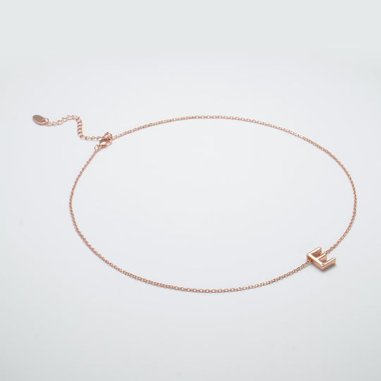 Rose Gold Plated Initial Necklace Letter E Created with Zircondia® Crystals Video