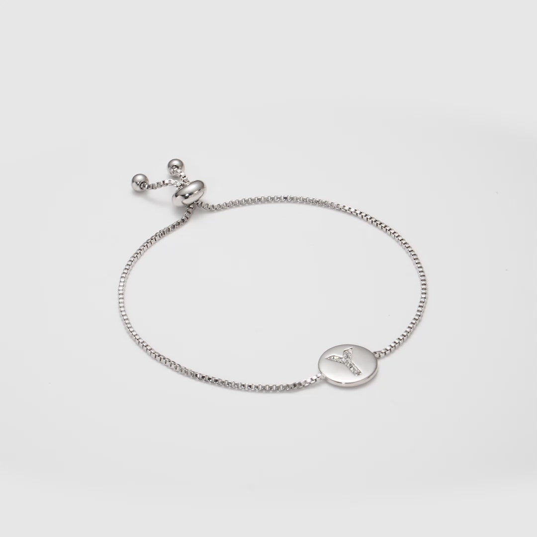 Initial Friendship Bracelet Letter Y Created with Zircondia® Crystals Video