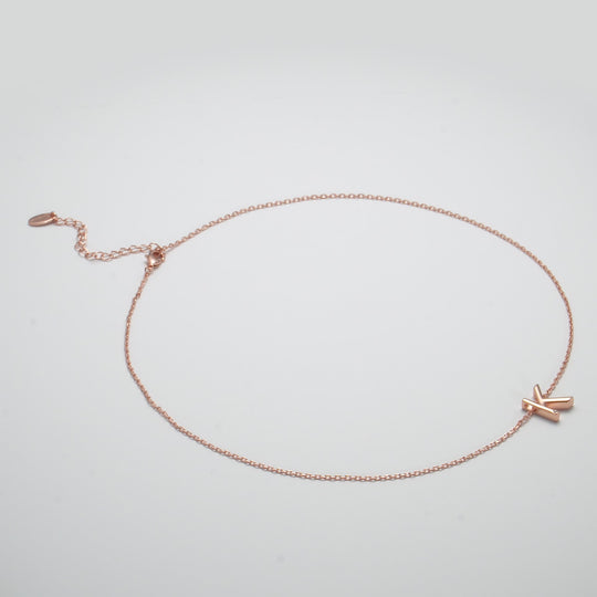 Rose Gold Plated Initial Necklace Letter K Created with Zircondia® Crystals Video