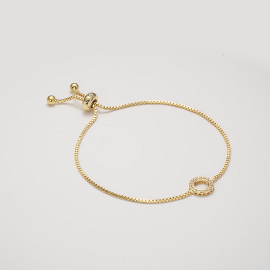 Gold Plated Circle of Life Friendship Bracelet Created with Zircondia® Crystals Video