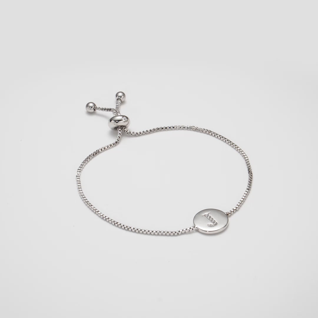 Initial Friendship Bracelet Letter J Created with Zircondia® Crystals Video