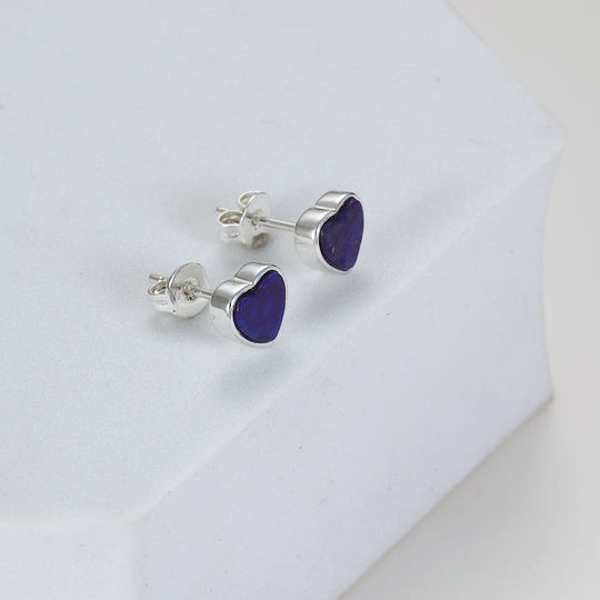 Lapis Heart Stud Earrings Video