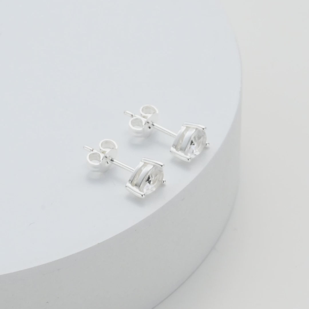 Pear Earrings Created with Zircondia® Crystals Video