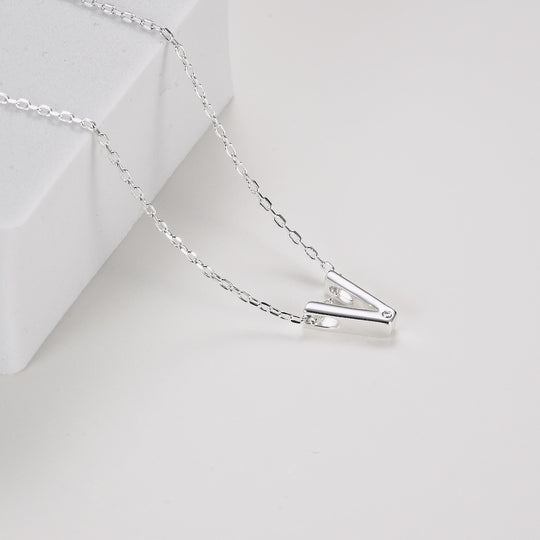Initial Necklace Letter V Created with Zircondia® Crystals Video