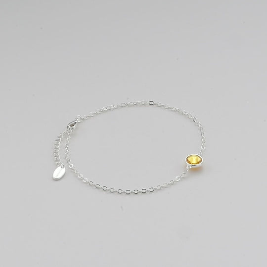 November (Topaz) Birthstone Anklet Created with Zircondia® Crystals Video