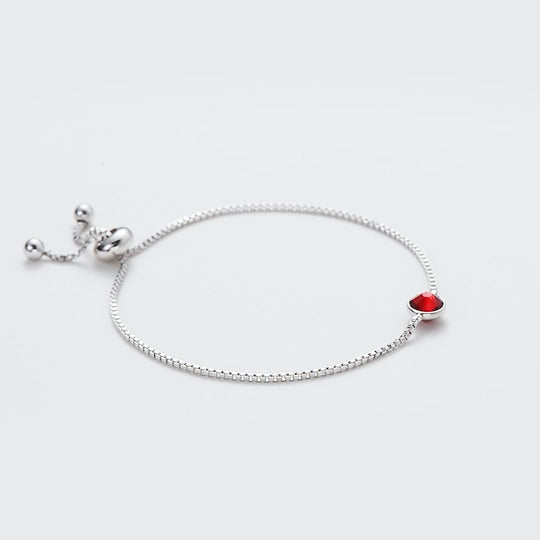 January (Garnet) Birthstone Bracelet Created with Zircondia® Crystals Video