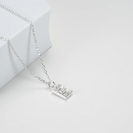 Pave Initial Necklace Letter E Created with Zircondia® Crystals Video
