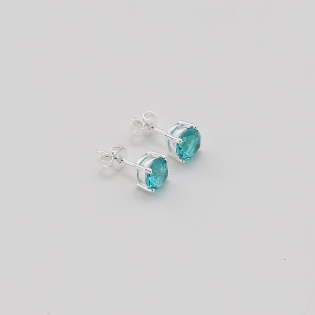 December (Blue Topaz) Birthstone Earrings Created with Zircondia® Crystals Video