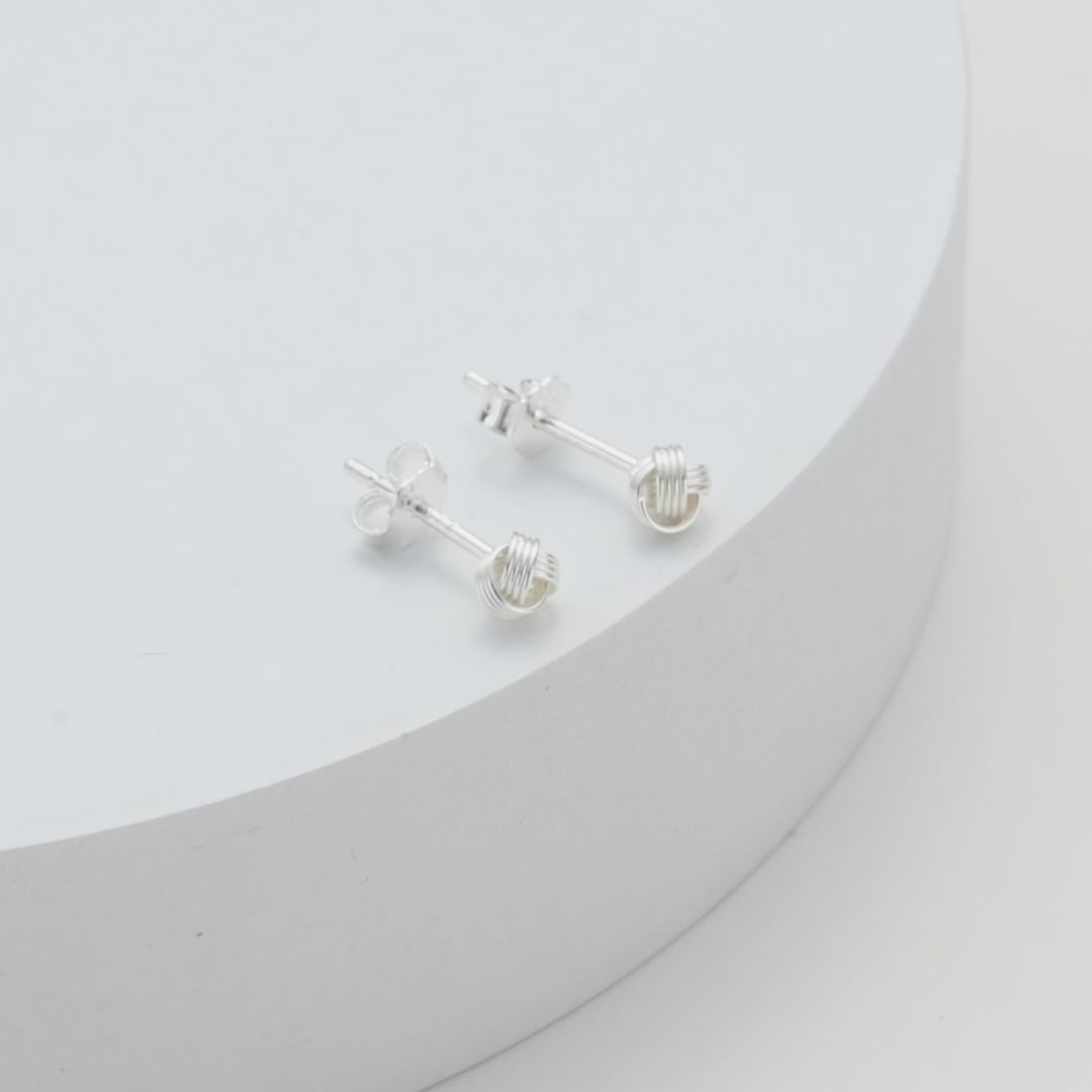 Sterling Silver 4mm Love Knot Earrings Video