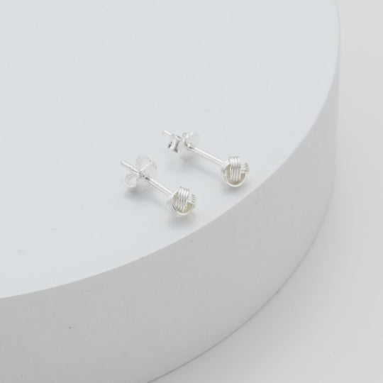 Sterling Silver 4mm Love Knot Earrings Video