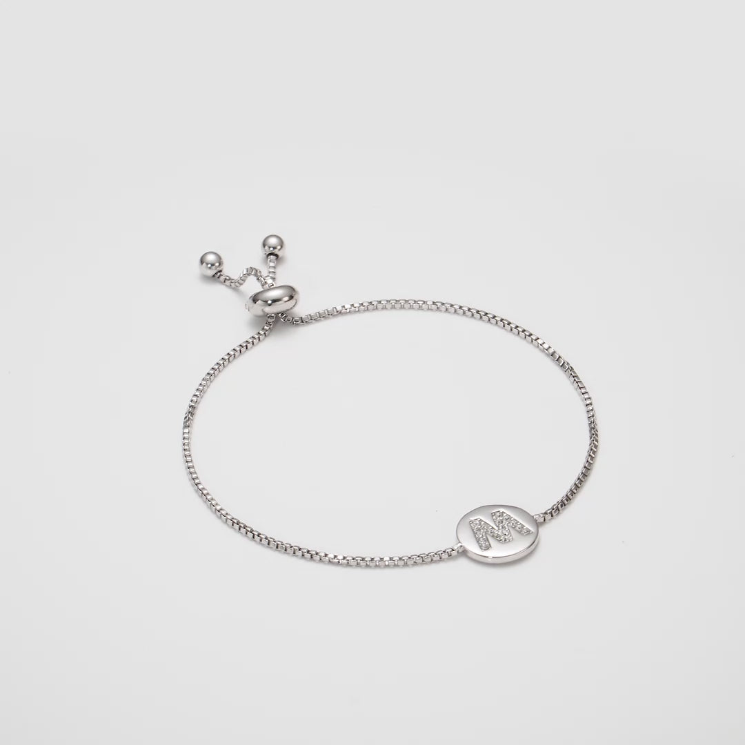 Initial Friendship Bracelet Letter M Created with Zircondia® Crystals Video