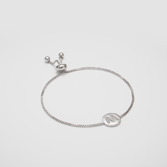 Initial Friendship Bracelet Letter M Created with Zircondia® Crystals Video