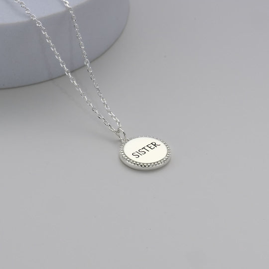 Silver Plated Filigree Disc Sister Necklace Video