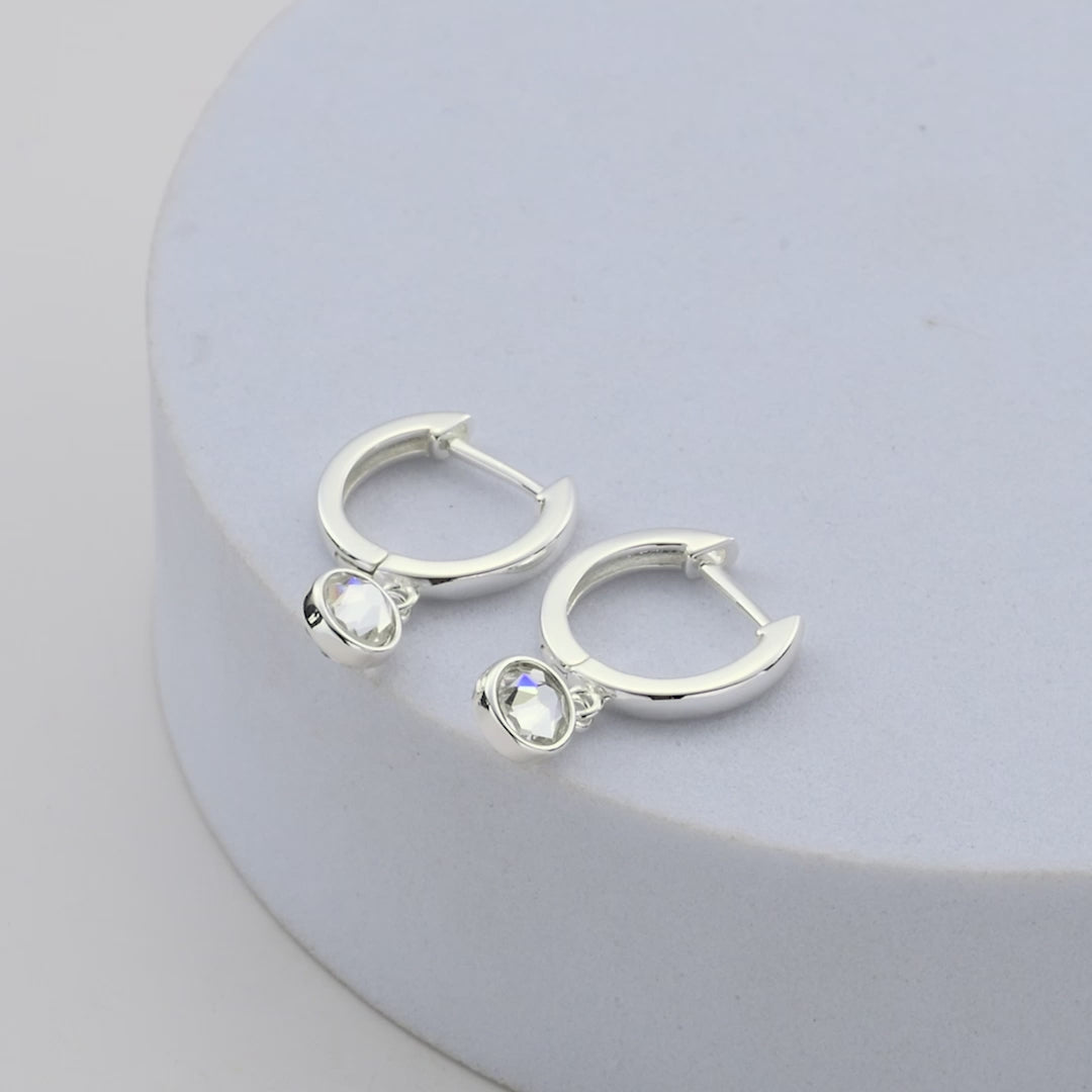 Crystal Hoop Earrings Created with Zircondia® Crystals Video