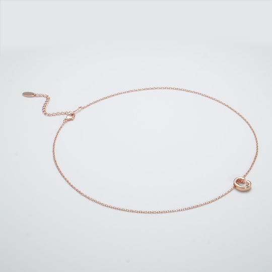 Rose Gold Plated Initial Necklace Letter C Created with Zircondia® Crystals Video