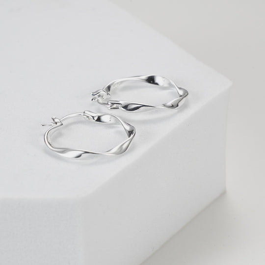 Sterling Silver Twist Hoop Earrings Video