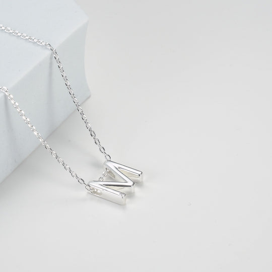 Initial Necklace Letter M Created with Zircondia® Crystals Video