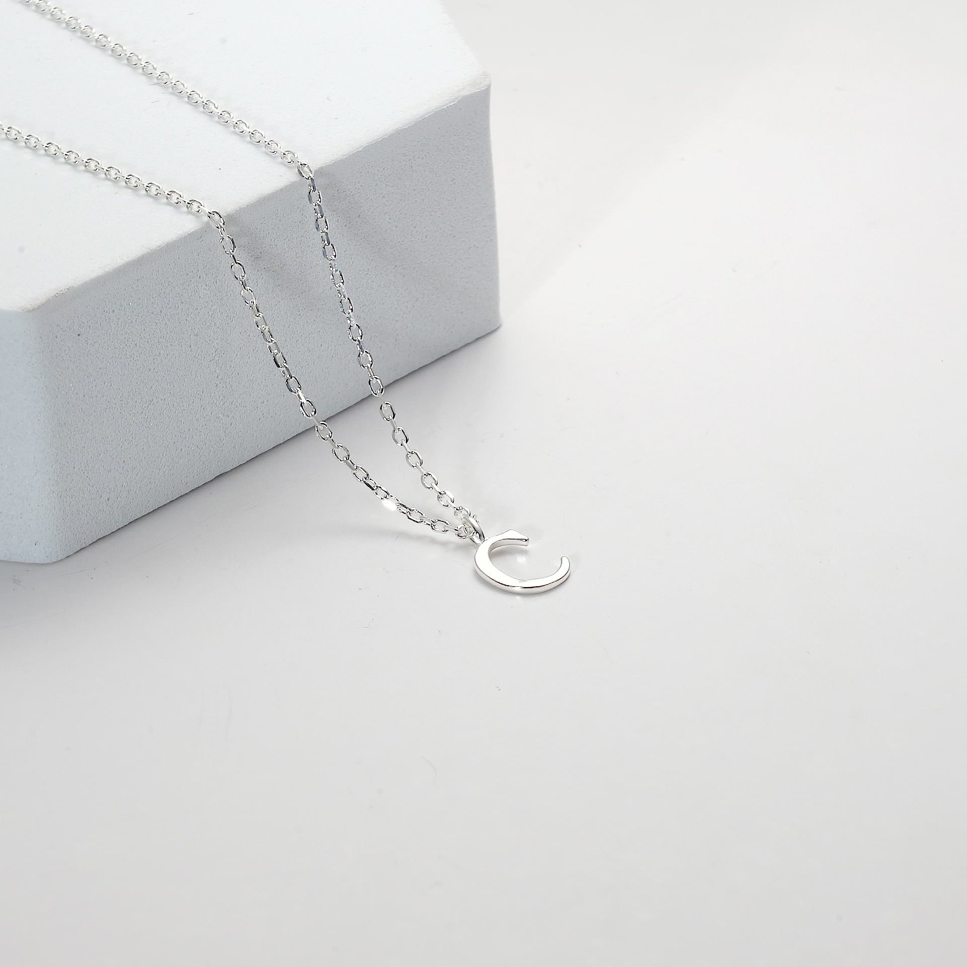 Sterling Silver Initial C Necklace Video