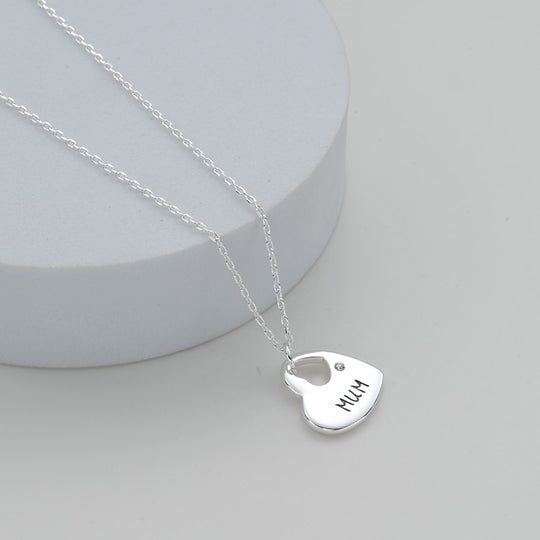 Mum Heart Necklace Created with Zircondia® Crystals Video
