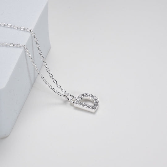 Pave Initial Necklace Letter D Created with Zircondia® Crystals Video