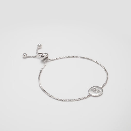 Initial Friendship Bracelet Letter E Created with Zircondia® Crystals Video