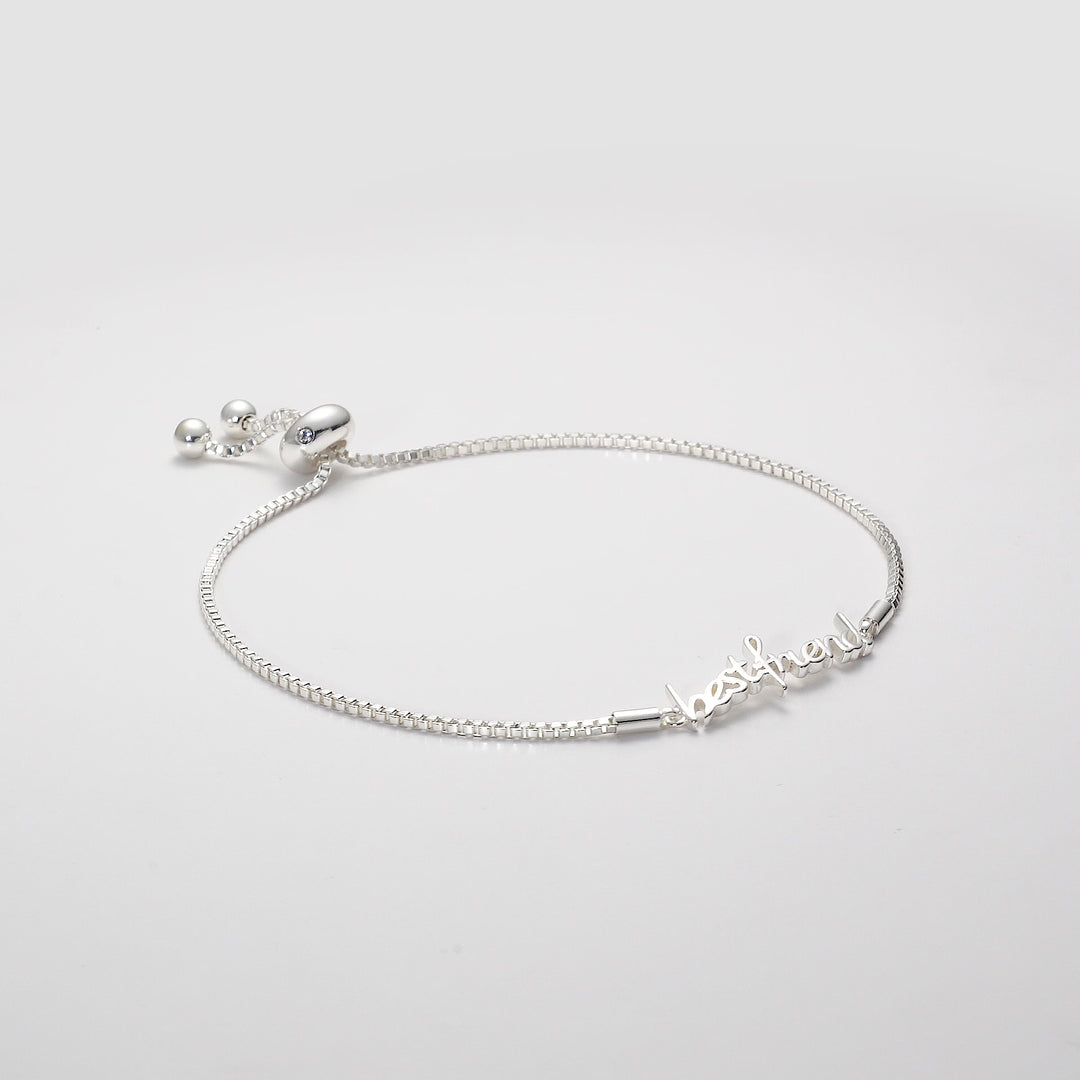 Silver Plated Best Friend Bracelet Created with Zircondia® Crystals Video