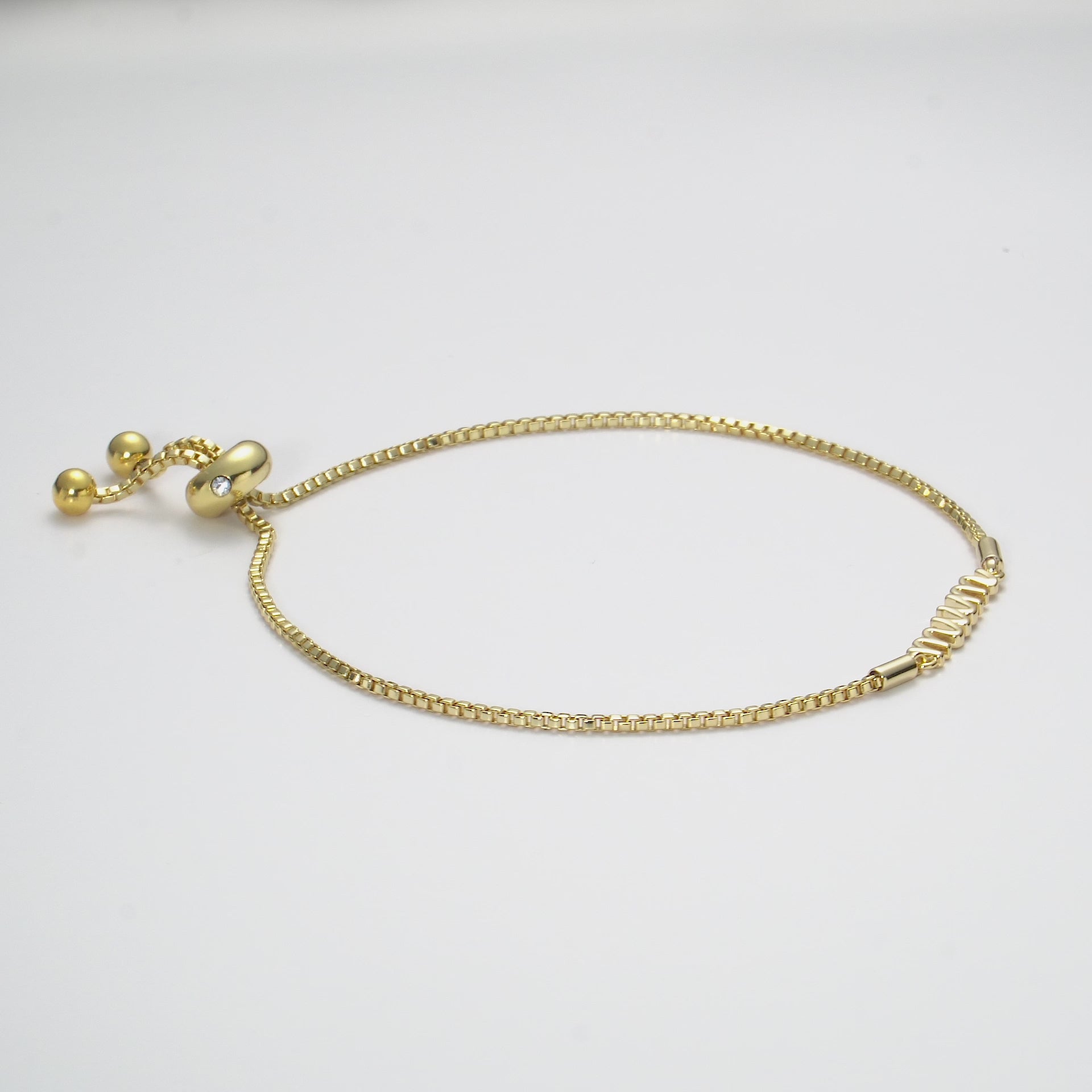 Gold Plated Mum Bracelet Created with Zircondia® Crystals Video