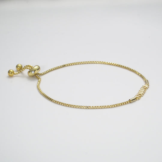 Gold Plated Mum Bracelet Created with Zircondia® Crystals Video