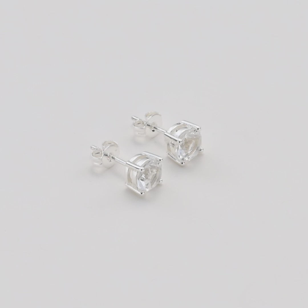 April (Diamond) Birthstone Earrings Created with Zircondia® Crystals Video
