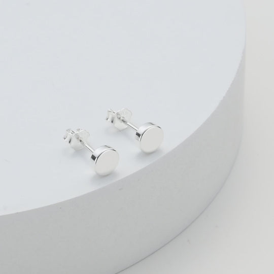 Sterling Silver Round Earrings Video